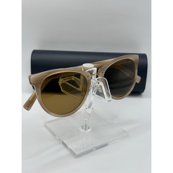 Warby Parker Yansley Sunglasses Translucent Beige Brown Lenses 52-19-142 main image 4